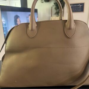 Classic Taupe Leather Dome Satchel - Women Bags